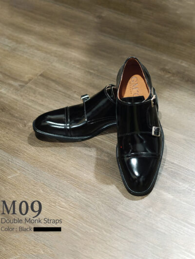 Black Double Monk Straps M09